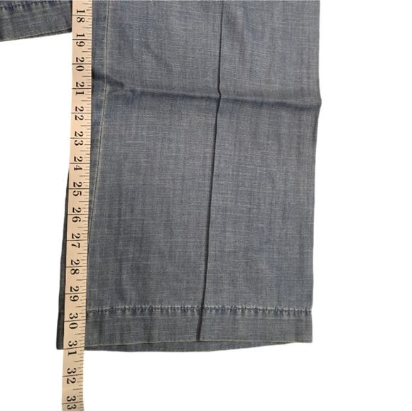 Talbots Wide Leg Light Wash Chambray Super Soft Pants Plus Size 16 - Picture 6 of 9